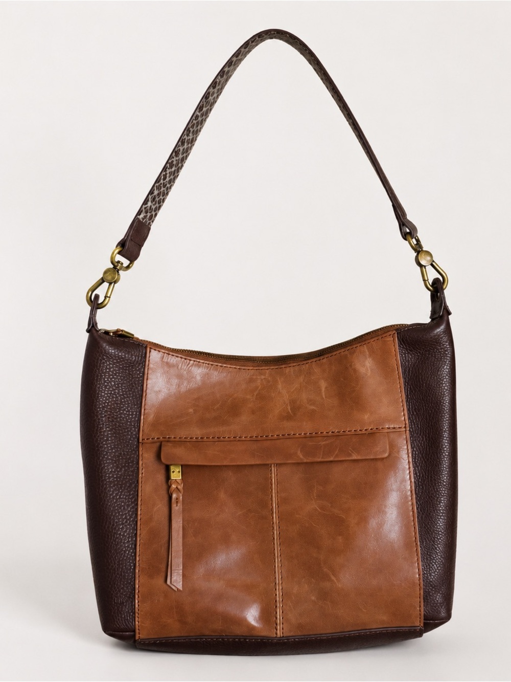 The Sak Alameda Medium Hobo Bag Tobacco Snake Multi Leather Brown